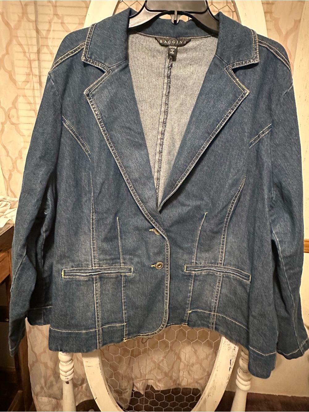Baccini Denim Blazer Jacket in Blue